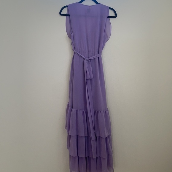 Misa Los Angeles Liliac Ilune Wrap dress ruffle tiered sleeveless midi S NWT - Picture 10 of 12